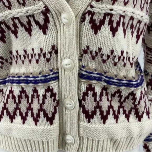 Rag & Bone sz S Willow Fair Isle Merino Wool Cardigan in Ivory Multi - Picture 7 of 16